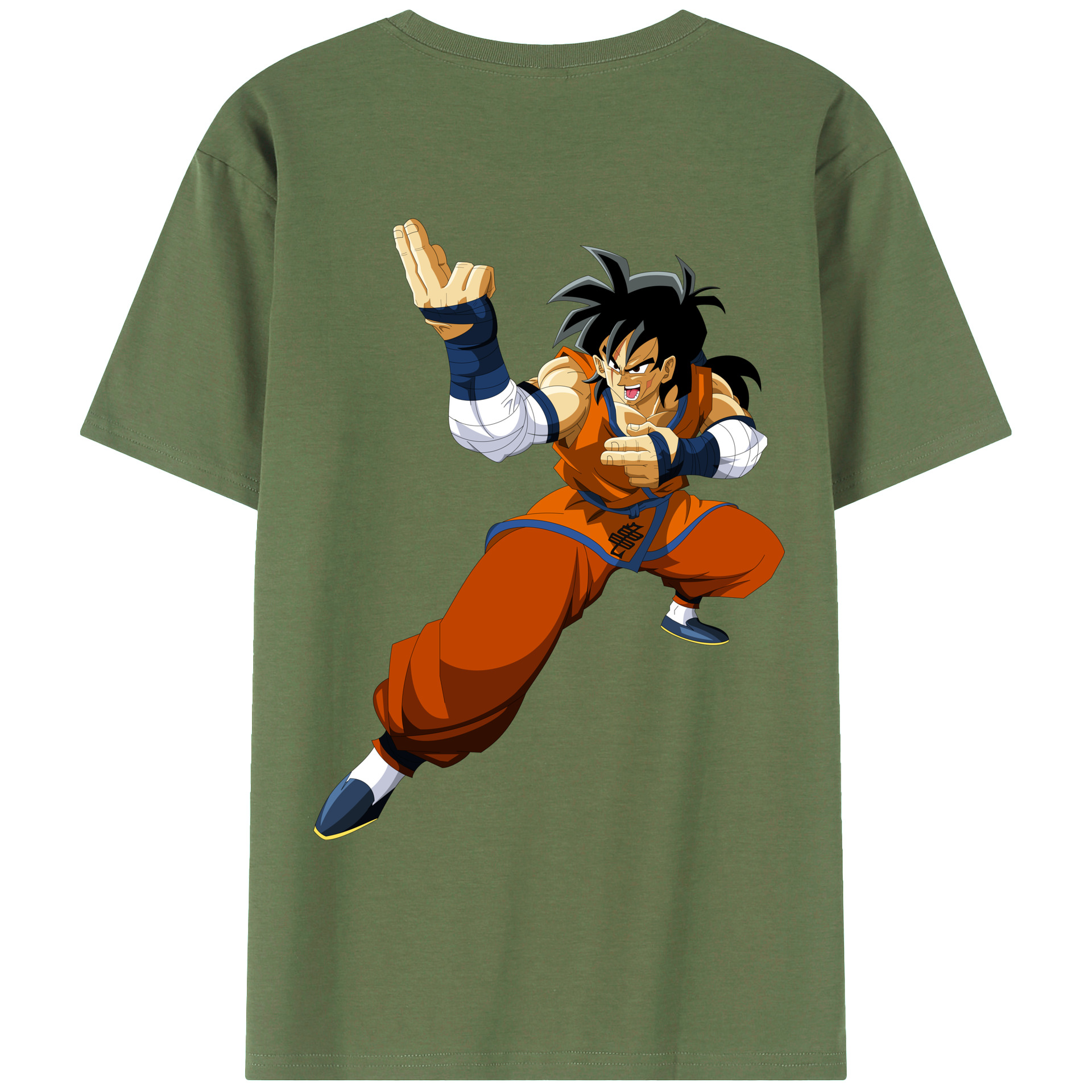 （画像用） ドラゴンボール ヤムチャ DRAGON BALL Yamcha 綿100％ メンズ半袖Tシャツ（バックプリント） 通気性